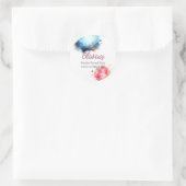 ピンクと青の水色の性別の明け ラウンドシール (バッグ)