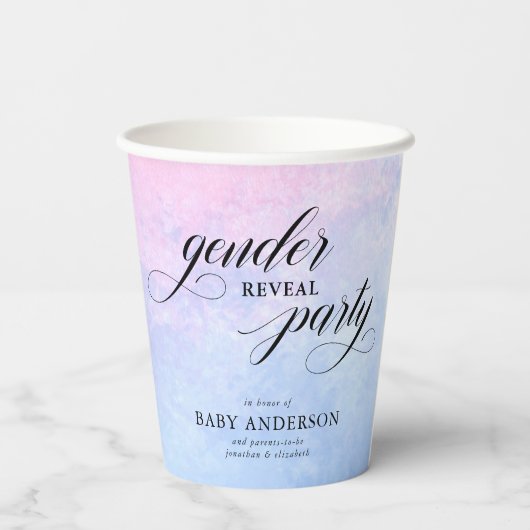 ピンクと青の水色の性別表示パーティー 紙コップ