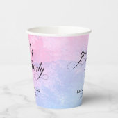 ピンクと青の水色の性別表示パーティー 紙コップ (左)