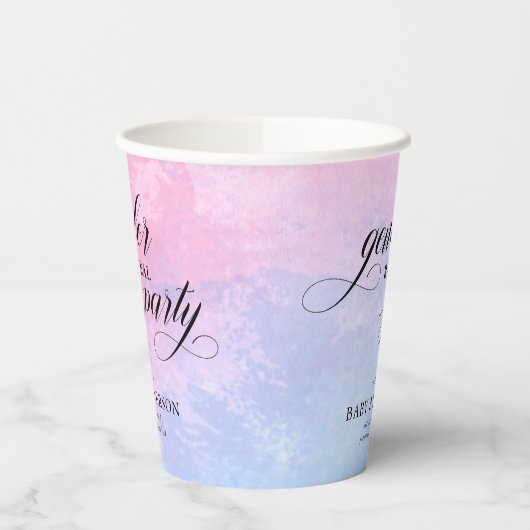 ピンクと青の水色の性別表示パーティー 紙コップ (左)