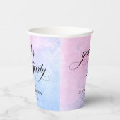 ピンクと青の水色の性別表示パーティー 紙コップ (右)