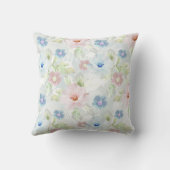 ピンクと青の水色の花。 クッション (裏面)