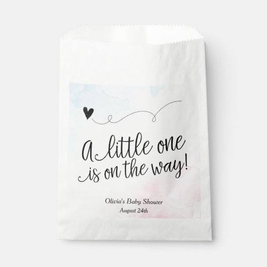 ピンクと青の水色の赤パーソナライズされたちゃんシャワー フェイバーバッグ (正面)