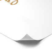 ピンクと青の水色の金ゴールドスクリプト性別の表示 ポスター (角)