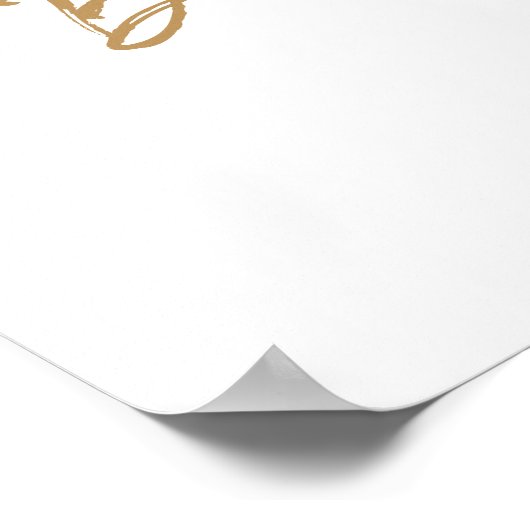 ピンクと青の水色の金ゴールドスクリプト性別の表示 ポスター (角)