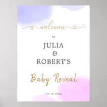 ピンクと青の水色の金ゴールドスクリプト性別の表示