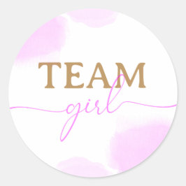 ピンクと青の水色の金ゴールドスクリプト性別の表示 ラウンドシール