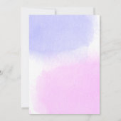 ピンクと青の水色の金ゴールドスクリプト性別の表示 招待状 (裏面)