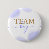 ピンクと青の水色の金ゴールドスクリプト性別の表示 缶バッジ (正面)