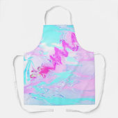 ピンクと青の波状抽象芸術 エプロン (正面)