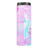 ピンクと青の波状抽象芸術 タンブラー (裏面)