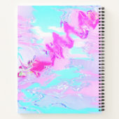 ピンクと青の波状抽象芸術 ノートブック (裏面)