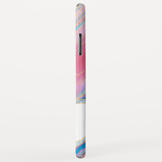 ピンクと青の瑪瑙の石模様 Case-Mate iPhoneケース (裏面/右)