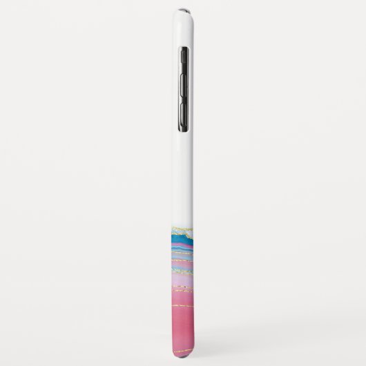 ピンクと青の瑪瑙の石模様 Case-Mate iPhoneケース (裏面/左)