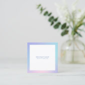 ピンクと青の白グラデーション縁どの背景 スクエア名刺 (スタンド正面)