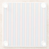 ピンクと青の線のストライプパターン ガラスコースター (裏面)