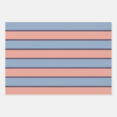 ピンクと青の線のストライプパターン ラッピングペーパーシート (正面3)