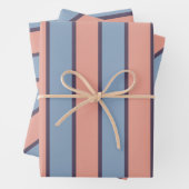 ピンクと青の線のストライプパターン ラッピングペーパーシート (インサイチュ)