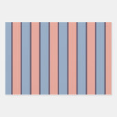 ピンクと青の線のストライプパターン ラッピングペーパーシート (正面)