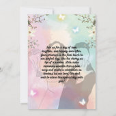 ピンクと青の美しい結婚水色 招待状 (裏面)