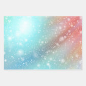 ピンクと青の背景 ラッピングペーパーシート (正面)