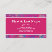 ピンクと青の色のカスケード抽象芸術 名刺 (裏面)