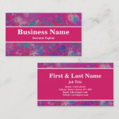 ピンクと青の色のカスケード抽象芸術 名刺 (正面/裏面)