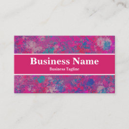 ピンクと青の色のカスケード抽象芸術 名刺
