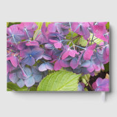 ピンクと青の花の花びら赤ちゃんシャワー ゲストブック (裏面)