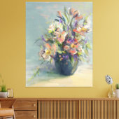 ピンクと青の花 – キャンバス印刷 キャンバスプリント (インサイチュ (リビング))