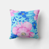 ピンクと青の花 クッション (裏面)