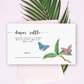 ピンクと青の蝶 – おむつラッフルチケット エンクロージャーカード