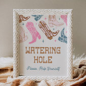 ピンクと青の西の水やりホールサイン