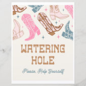 ピンクと青の西の水やりホールサイン (正面)