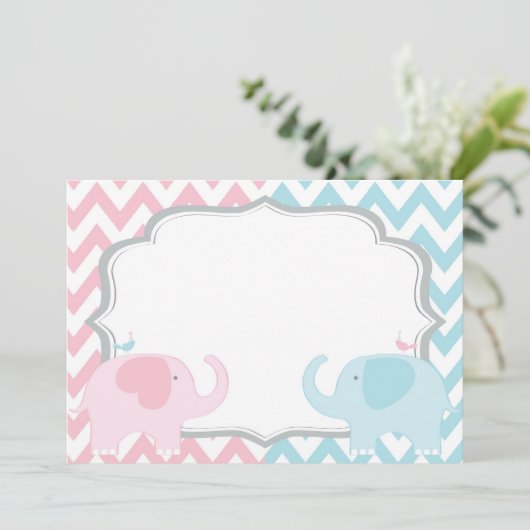 ピンクと青の象のシボロン性別が明らかになる 招待状 (スタンド正面)