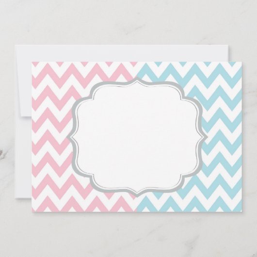 ピンクと青の象のシボロン性別が明らかになる 招待状 (裏面)