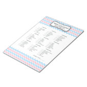 ピンクと青の赤ちゃんシャワーゲーム – 財布ゲーム ノートパッド (アングル)