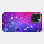 ピンクと青の輝く背景 iPhoneケース (裏面横)