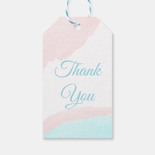 ピンクと青の風船の少年または少女の性別が明らかになる ギフトタグ (裏面)