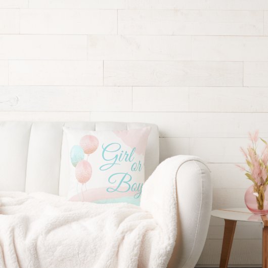 ピンクと青の風船の少年または少女の性別が明らかになる クッション (ソファ)