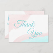 ピンクと青の風船の少年または少女の性別が明らかになる サンキューカード (正面/裏面)