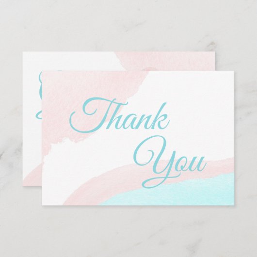 ピンクと青の風船の少年または少女の性別が明らかになる サンキューカード (正面/裏面)