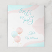 ピンクと青の風船の少年または少女の性別が明らかになる プレイスカード (外部開封)