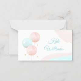 ピンクと青の風船の少年または少女の性別が明らかになる プレイスカード
