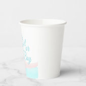 ピンクと青の風船の少年または少女の性別が明らかになる 紙コップ (左)