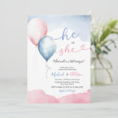 ピンクと青の風船の性別を明らかにする 招待状 (スタンド正面)