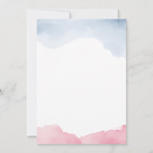 ピンクと青の風船の性別を明らかにする 招待状 (裏面)