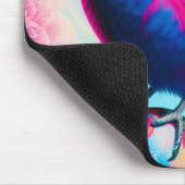 ピンクと青の鳥 マウスパッド (コーナー)