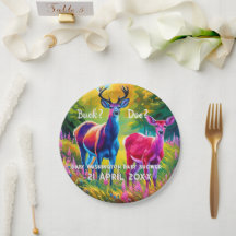 ピンクと青の鹿の性別の表示