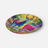 ピンクと青の鹿の性別の表示 ペーパープレート (アングル)